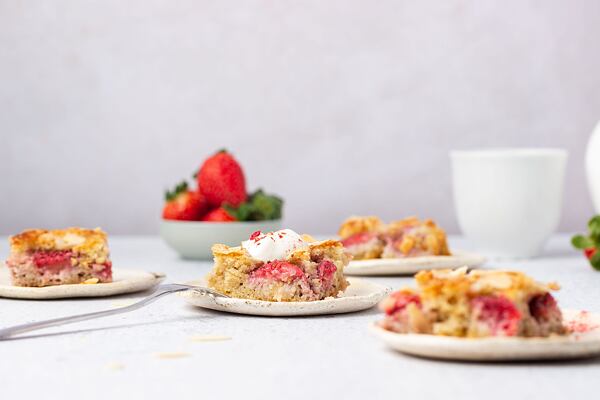 mandlová bublanina s jahodami