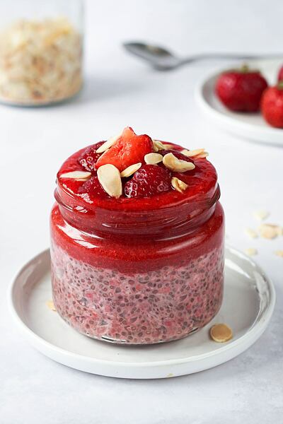 chia puding jahodový