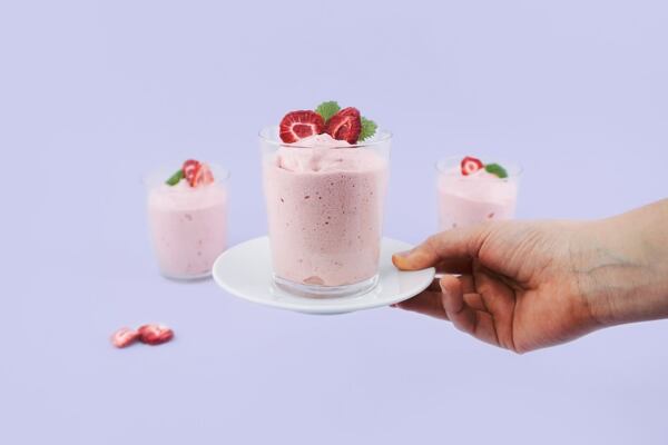 Jahodová pěna pro vegany