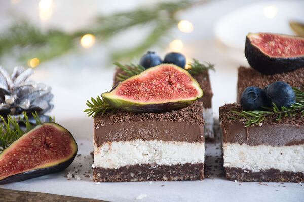 čokoládové vegan řezy s kokosem