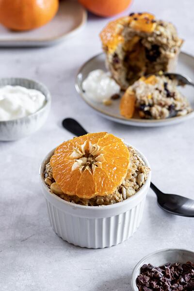 Zapečenou kaši můžete ozdobit plátkem mandarinky.