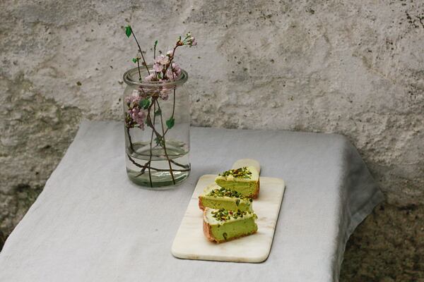 pistáciový cheesecake