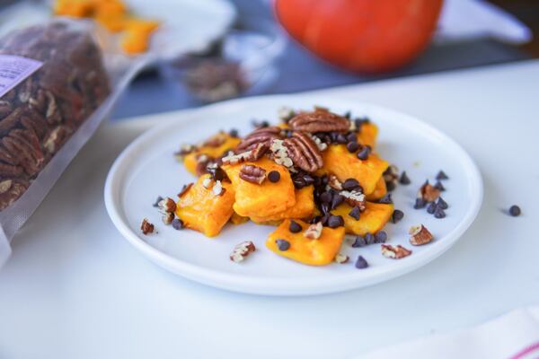 Zkuste dýňové gnocchi posypat oříšky a čokoládou.